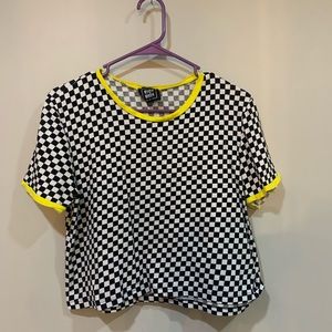 Checker skater tee, semi crop-top